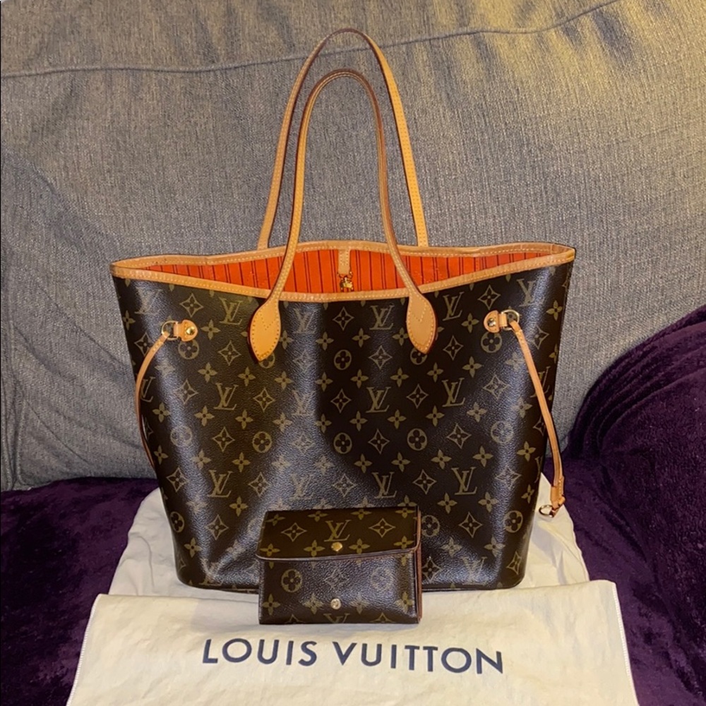Authentic LV Neverfull MM and Tresor Wallet